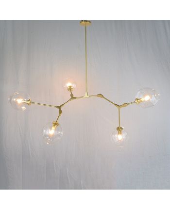 CORP DE ILUMINAT SUSPENDAT ROA LIGHT AURIU - 5 GLOBURI STICLA TRANSPARENTA