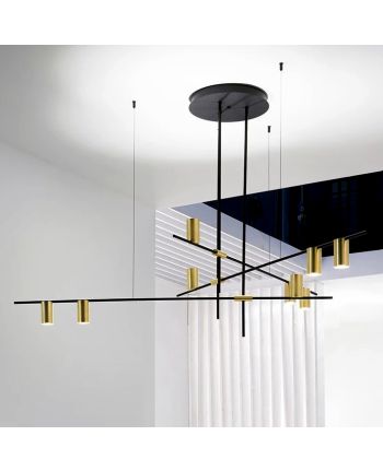 CORP DE ILUMINAT SUSPENDAT CARTIS 9 NEGRU+AURIU