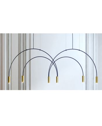 CORP DE ILUMINAT PE FIR FINO C6 DIA 143CM NEGRU + ALAMA