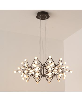 CORP DE ILUMINAT PE FIR ANGUS DIA 70CM CAFENIU - GLOB ALB