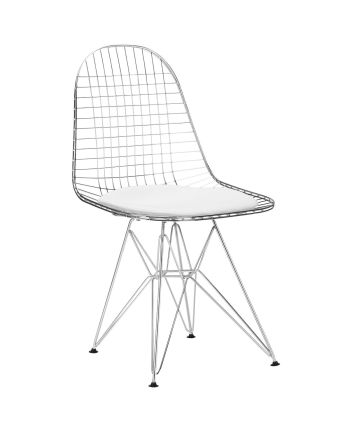 SCAUN DINING SM-106 METALIC CROM + PERNA ALBA