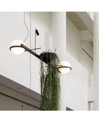 CORP DE ILUMINAT PE FIR IRIS L-2 NEGRU - GLOB ALB