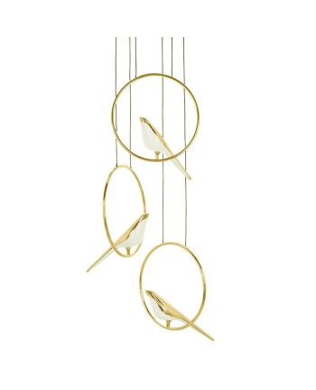 CORP DE ILUMINAT PE FIR BIRDIE 3R AURIU + NEGRU