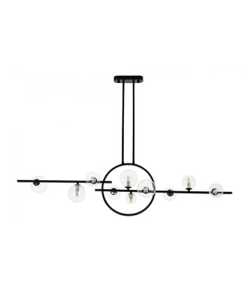 CORP DE ILUMINAT SUSPENDAT ELOISE L145 CM NEGRU + STICLA TRANSPARENTA