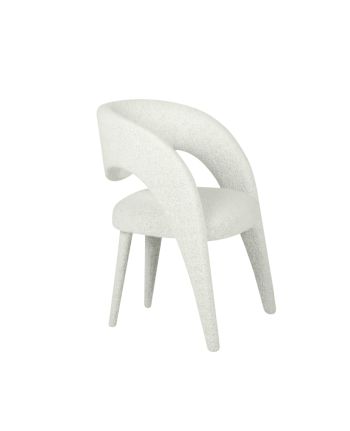 SCAUN DINING FENIX TAPITAT ALB - LANA SINTETICA C-01