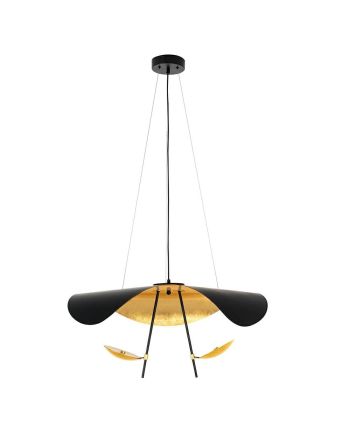 CORP DE ILUMINAT PE FIR LAVA FORMA DIA 80CM NEGRU + AURIU