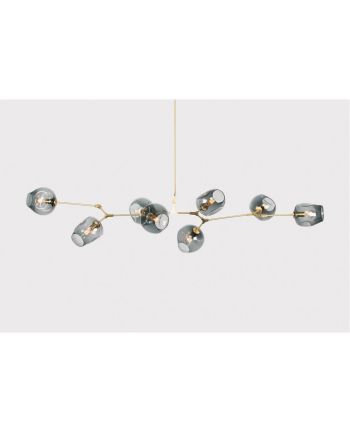 CORP DE ILUMINAT SUSPENDAT ROA LIGHT AURIU - 8 GLOBURI STICLA FUMURIE