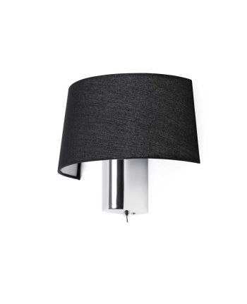LAMPA DE PERETE CRIUS CROMAT - ABAJUR NEGRU
