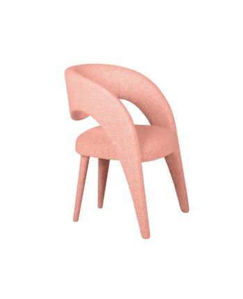 SCAUN DINING FENIX TAPITAT ROZ-SOMON - LANA SINTETICA C-08