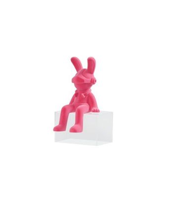 STATUETA DECORATIVA VIRTUAL RABBIT 28 CM ROZ
