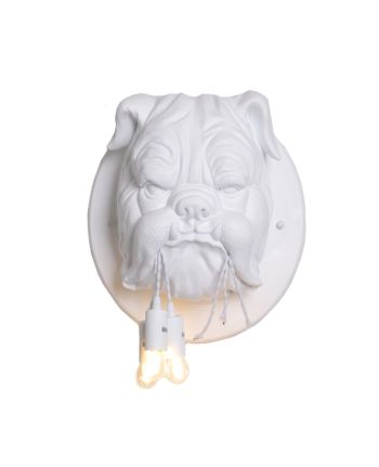 LAMPA DE PERETE BULLDOG HEAD ALB