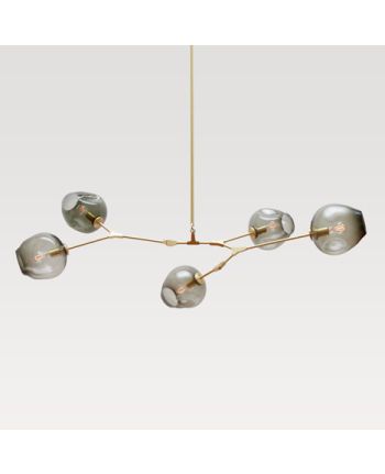 CORP DE ILUMINAT SUSPENDAT ROA LIGHT AURIU - 5 GLOBURI STICLA FUMURIE