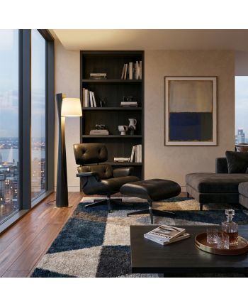 FOTOLIU CU OTOMAN 3001-NN PIELE NEAGRA + FRASIN NEGRU