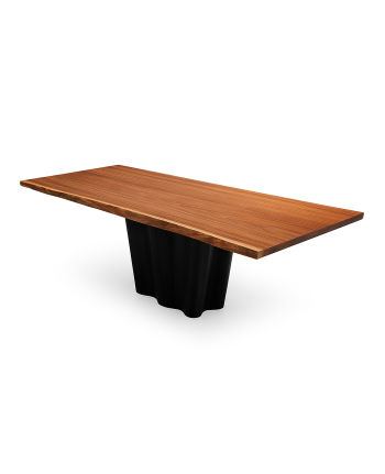 MASA DINING SOFI 220 CM LEMN NUC SI PICIOR METALIC GRI ANTRACIT