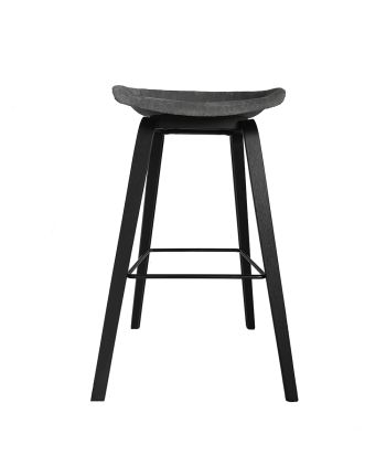 SCAUN BAR SB-1344(V) TAPITAT GRI + PICIOR LEMN NEGRU H75 CM(RESIGILAT)