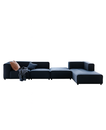 CANAPEA COLTAR GAVIN 350 CM ALBASTRU