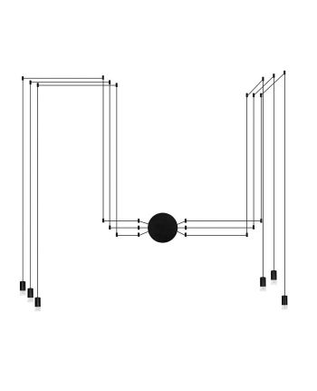 CORP DE ILUMINAT PE FIR NOA LIGHT 6L NEGRU
