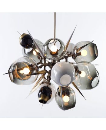 CORP DE ILUMINAT SUSPENDAT HENRI AURIU - GLOB DE STICLA FUMURIU