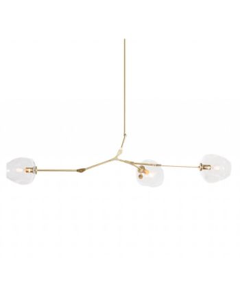 CORP DE ILUMINAT SUSPENDAT ROA LIGHT AURIU - 3 GLOBURI STICLA TRANSPARENTA