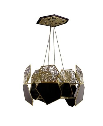 CORP DE ILUMINAT PE FIR DANTE AURIU + NEGRU