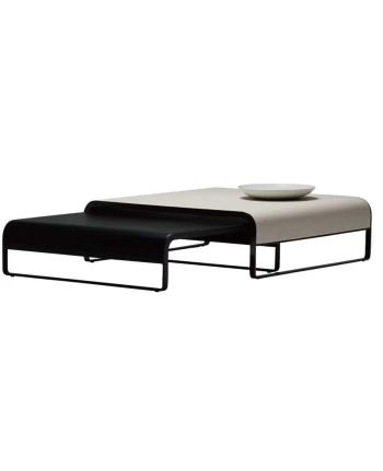 MASA DE CAFEA FORIA CU BLAT DIN MDF SI STRUCTURA METALICA NEAGRA