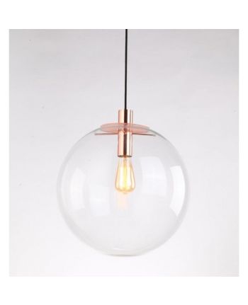 CORP DE ILUMINAT PE FIR AERIAL DIA 40CM BRONZ - GLOB STICLA TRANSPARENTA