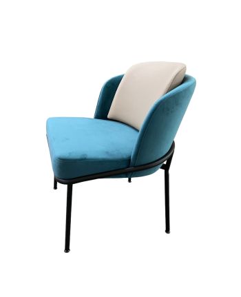 SCAUN DINING TENGO TAPITAT TURCOAZ (250-200 + 270-04) PICIOR NEGRU