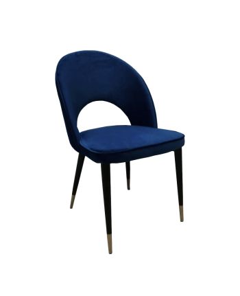 SCAUN TAPITAT ALMO CATIFEA ALBASTRU CC-67 / PICIOR NEGRU + AURIU