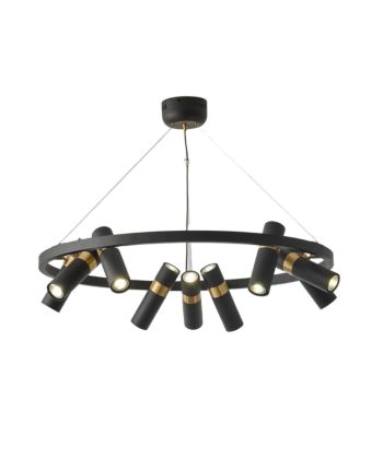 CORP DE ILUMINAT PE FIR ANISHA 9 NEGRU + AURIU