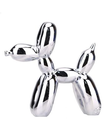 STATUETA DECORATIVA BALLOON DOG ARGINTIU