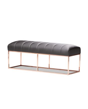 BANCHETA TAPITATA MIRO 121 CM NEAGRA / PICIOR AURIU-ROZE