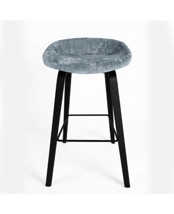 SCAUN BAR SB-1344(V) TAPITAT + PICIOR LEMN NEGRU H65 CM