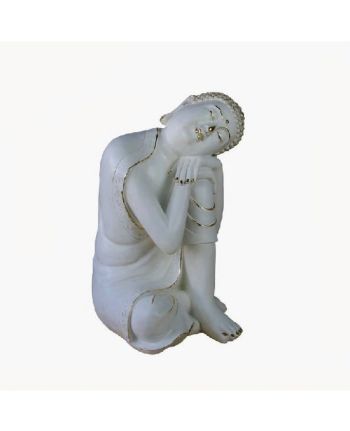 STATUETA DECORATIVA BUDDHA ALB H63 CM