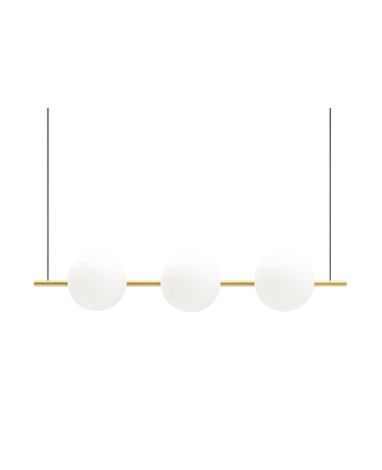 CORP DE ILUMINAT PE FIR CARLA 3 - GLOB STICLA ALBA