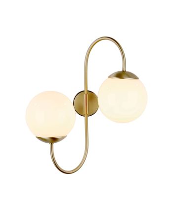 LAMPA DE PERETE CAMILLA 2 AURIU - GLOB STICLA ALBA