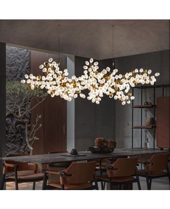 CANDELABRU GARIMALO L 150 CM AURIU + STICLA ALBA