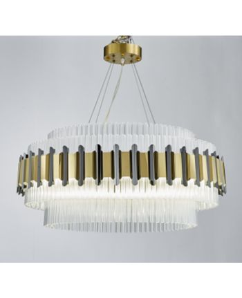 CANDELABRU HARMONIA DIA 60 CM AURIU CU NEGRU + STICLA TRANSPARENTA