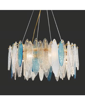 CANDELABRU PICABIA DIA 60 CM AURIU + STICLA MULTICOLORA