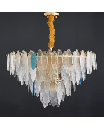 CANDELABRU PICABIA DIA 80 CM 4S AURIU + STICLA MULTICOLORA