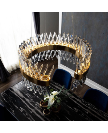 CANDELABRU TIFFANY DIA 80 CM AURIU + STICLA TRANSPARENTA