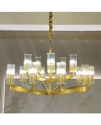 CANDELABRU REMIGIO DIA 95 CM 2S AURIU + STICLA TRANSPARENTA