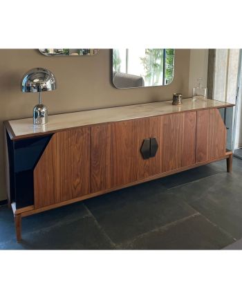 COMODA ZENIT 228 CM BLAT CERAMIC ALB / MDF FURNIR NUC