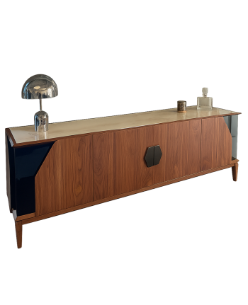 COMODA ZENIT 228 CM BLAT CERAMIC ALB / MDF FURNIR NUC