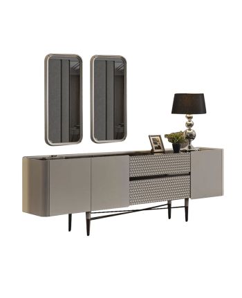 COMODA WESLA 230 CM / MDF LACUIT ALB ECRU