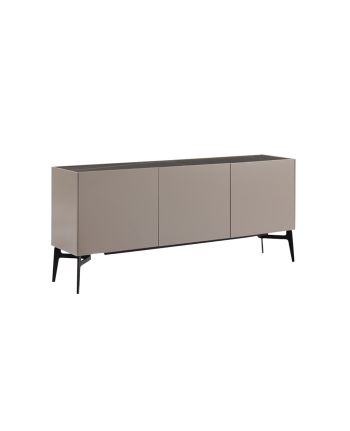 COMODA MONTREAL 180 CM - BLAT CERAMIC NEGRU / MDF GRI