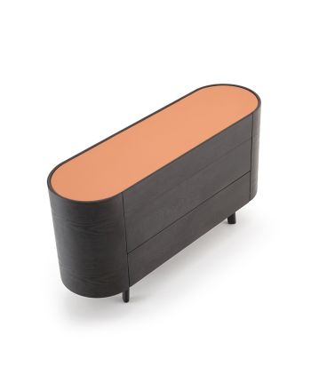 COMODA SEVILLA 140 CM - BLAT MICRO-PIELE / FURNIR BRUN