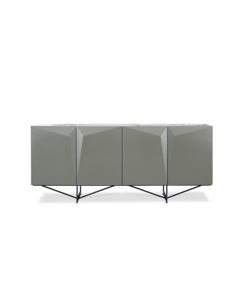 COMODA VANCOUVER 180 CM - BLAT CERAMIC ALB / MDF GRI