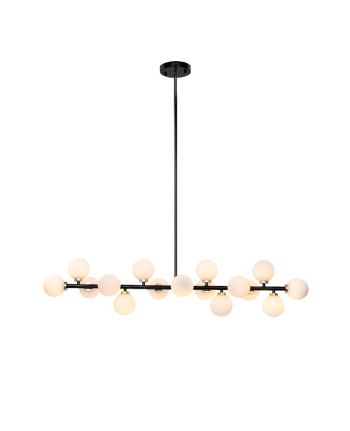 CORP DE ILUMINAT SUSPENDAT CORALIS 16S NEGRU - GLOB STICLA ALBA