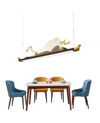 CORP DE ILUMINAT PE FIR BULL LIGHT AURIU + NEGRU