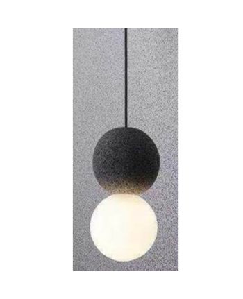 CORP DE ILUMINAT PE FIR KOMO NEGRU - STICLA ALBA